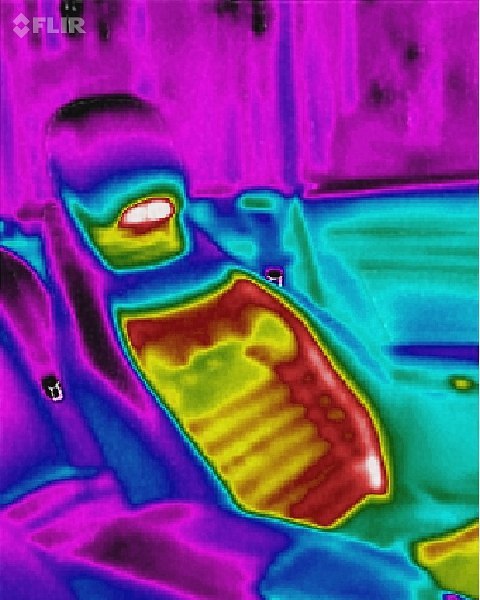 Playing with my @Flir thermal camera. and heated seats are only part of why builds the best