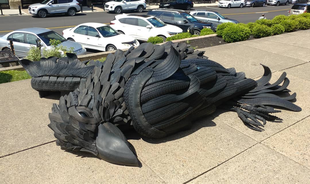 For those art lovers in the crowd clamoring for a 10ft tall crow corpse made from used tires...